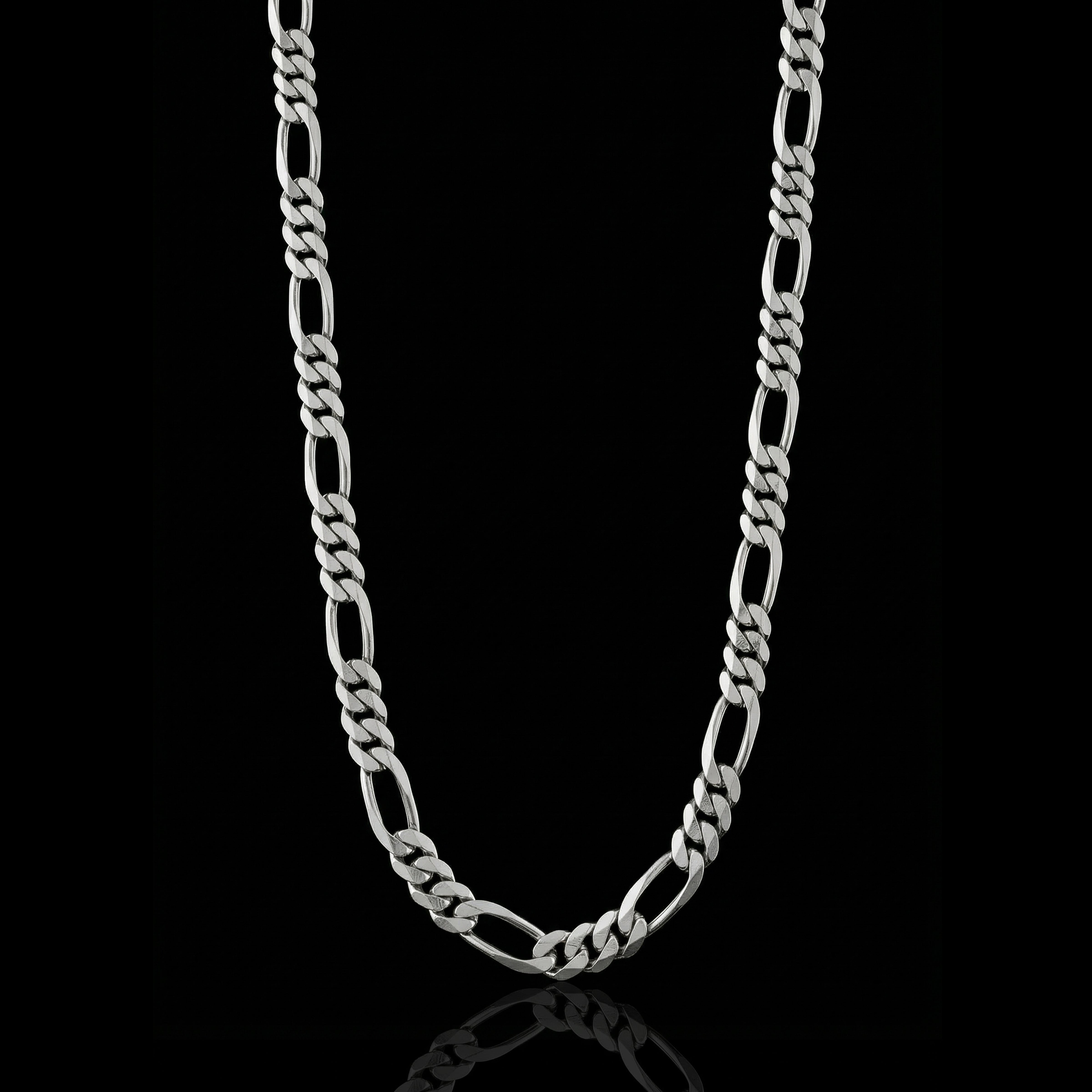 Sterling Silver Biker Chain Necklace – Heavy Figaro Chain for Motorcycle Riders | 7.5MM FIGARO CHAIN