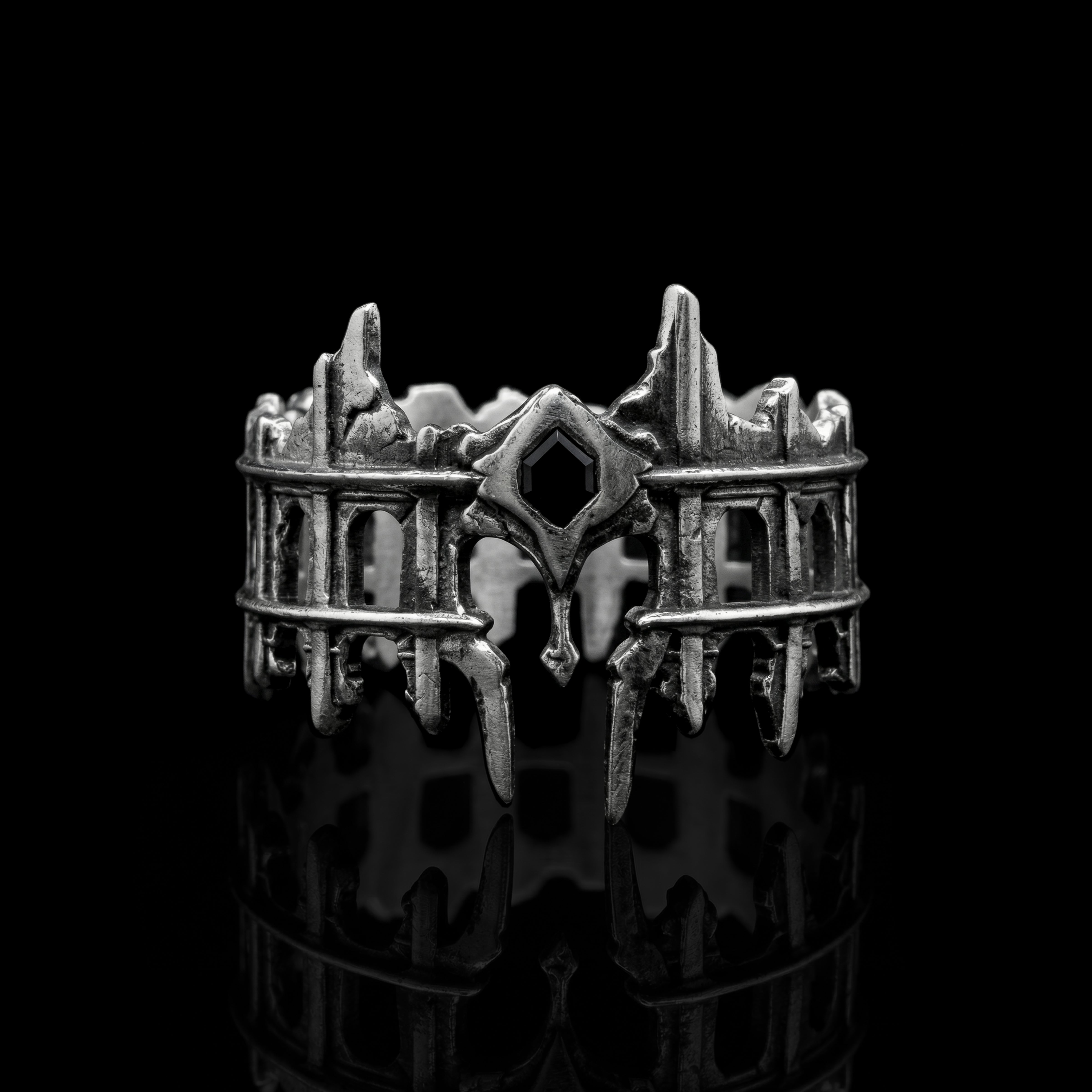 Gladiator Arena Biker Ring – 925 Sterling Silver Colosseum-Inspired Design | UNCHAINED ARENA