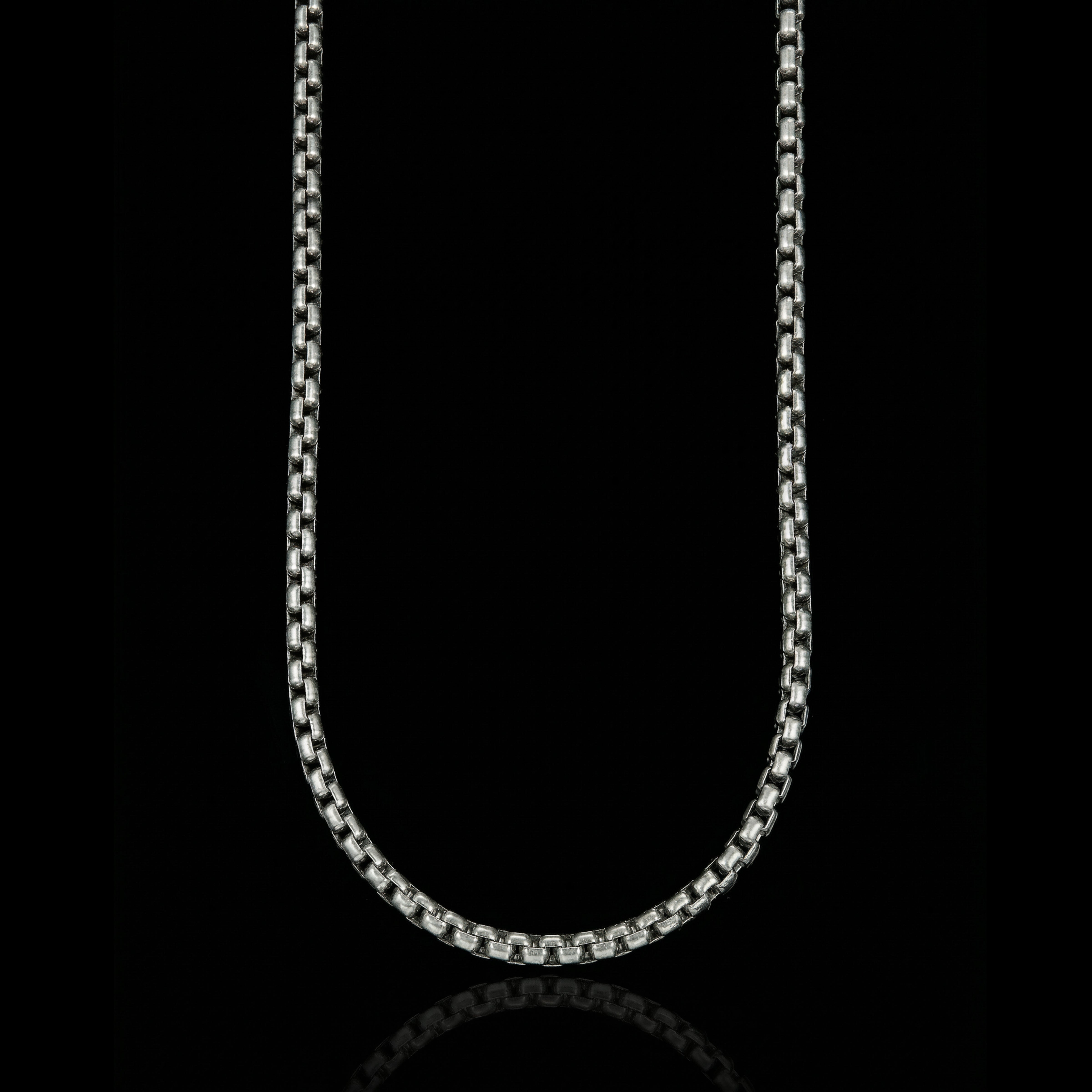 Sterling Silver Biker Chain Necklace – Heavy Box Chain for Motorcycle Riders | 5MM BOLD BOX CHAIN