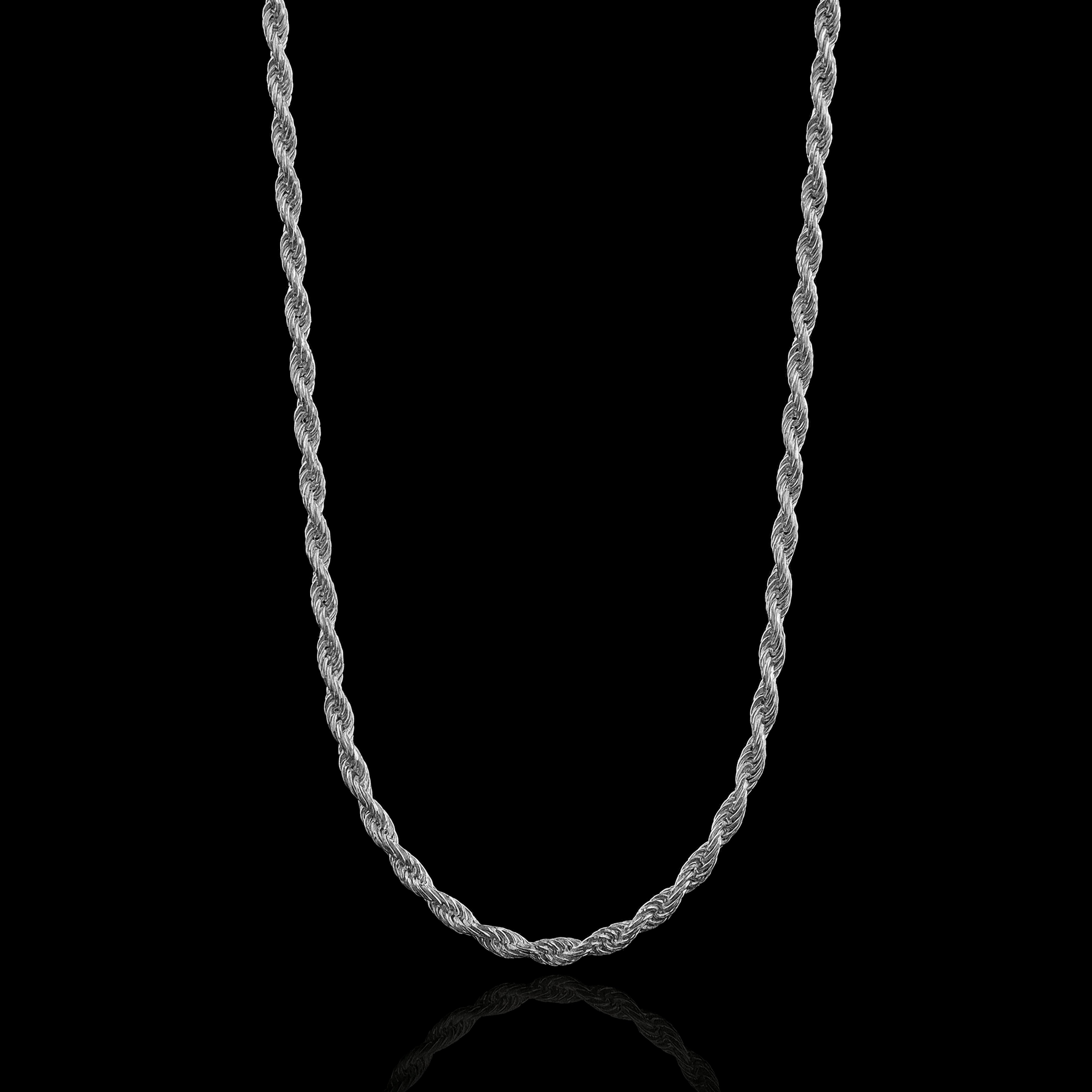 Sterling Silver Biker Chain Necklace – Rope Chain for Motorcycle Riders | 4.5MM ROPE CHAIN