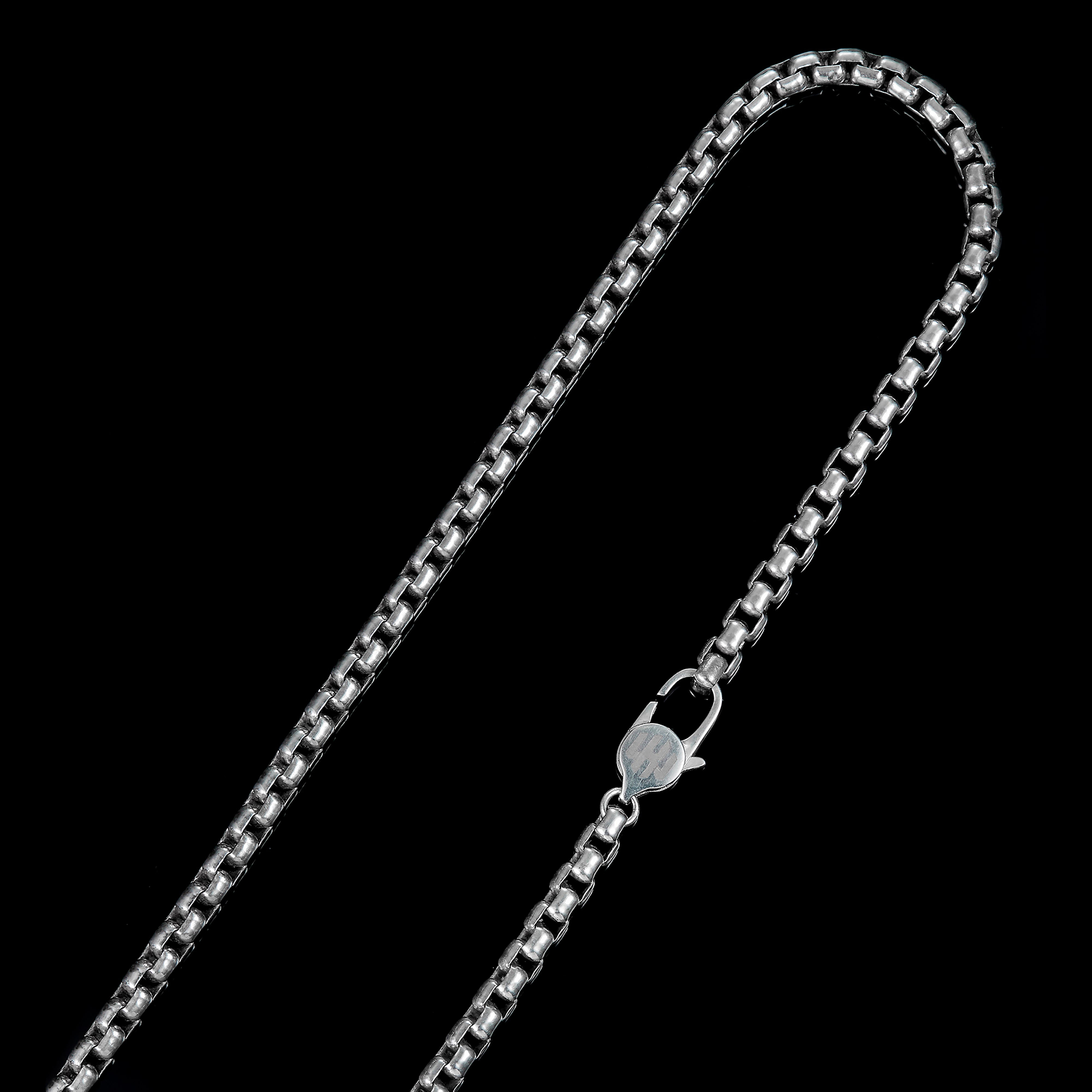 Sterling Silver Biker Chain Necklace – Heavy Box Chain for Motorcycle Riders | 5MM BOLD BOX CHAIN