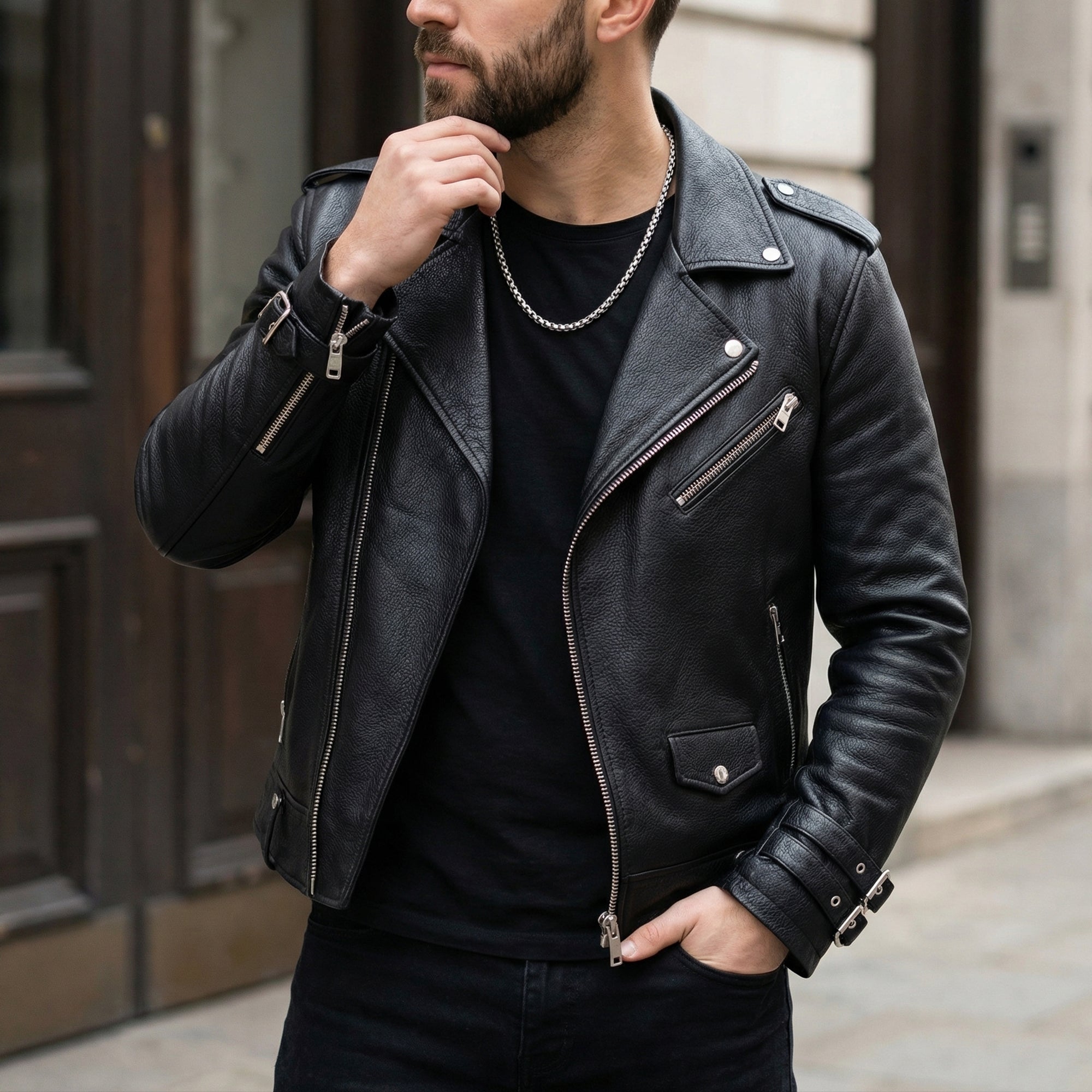 Sterling Silver Biker Chain Necklace – Heavy Box Chain for Motorcycle Riders | 5MM BOLD BOX CHAIN