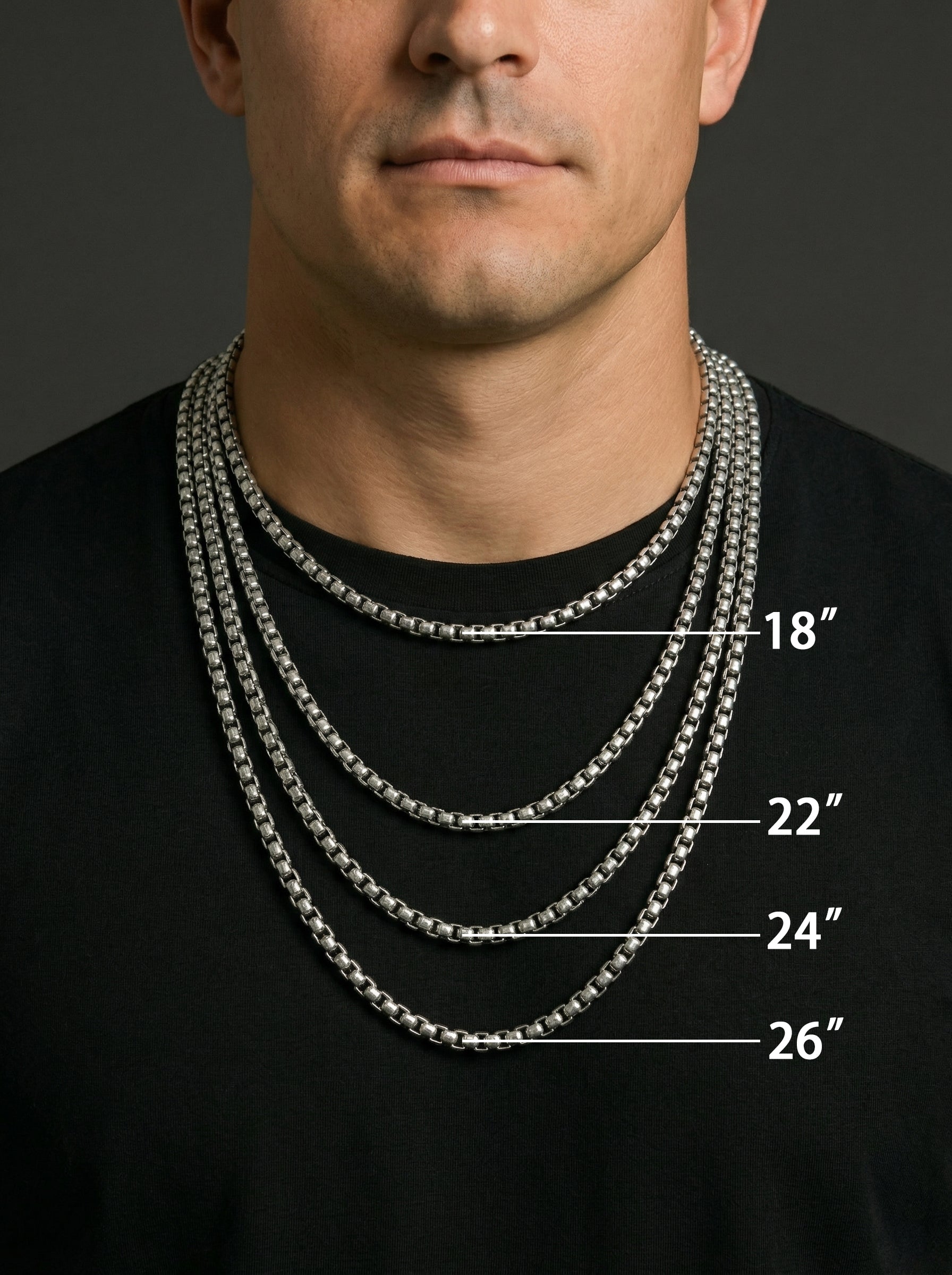 Sterling Silver Biker Chain Necklace – Heavy Box Chain for Motorcycle Riders | 5MM BOLD BOX CHAIN