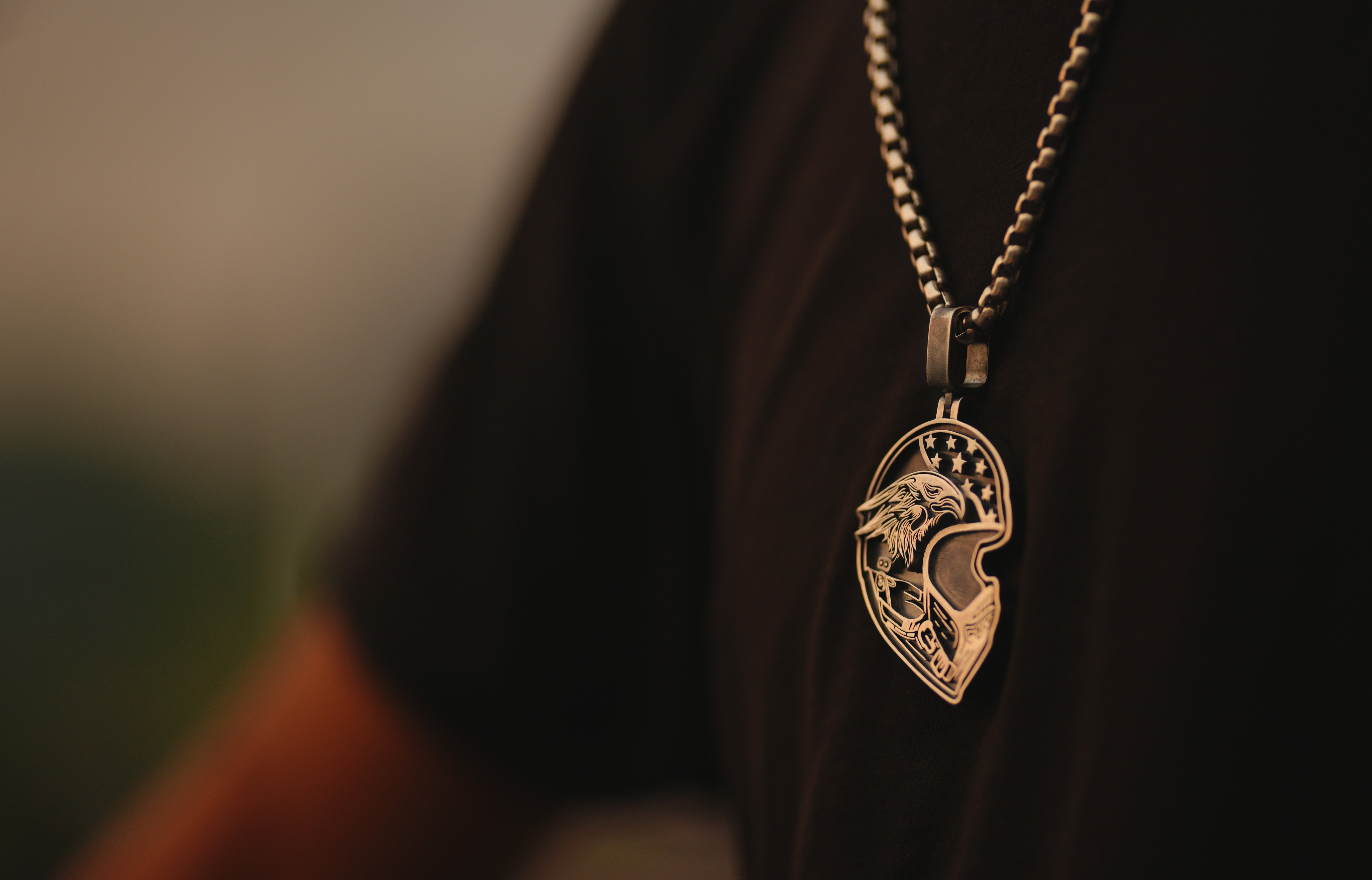 Eagle Helmet Pendant Heavy 925 Sterling Silver Biker Jewelry | FREEDOM RIDER